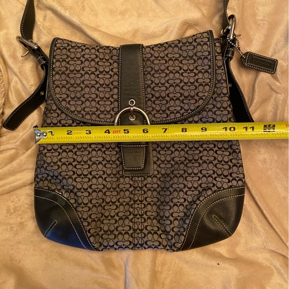 COACH Signature Black Canvas Leather Trim Duffle Bag 6376 - Picture 7 of 11